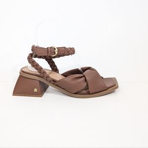 Women Square Toe Sandals sz 6 NEW Chunky Heel Sam & Libby Shoes faux leather